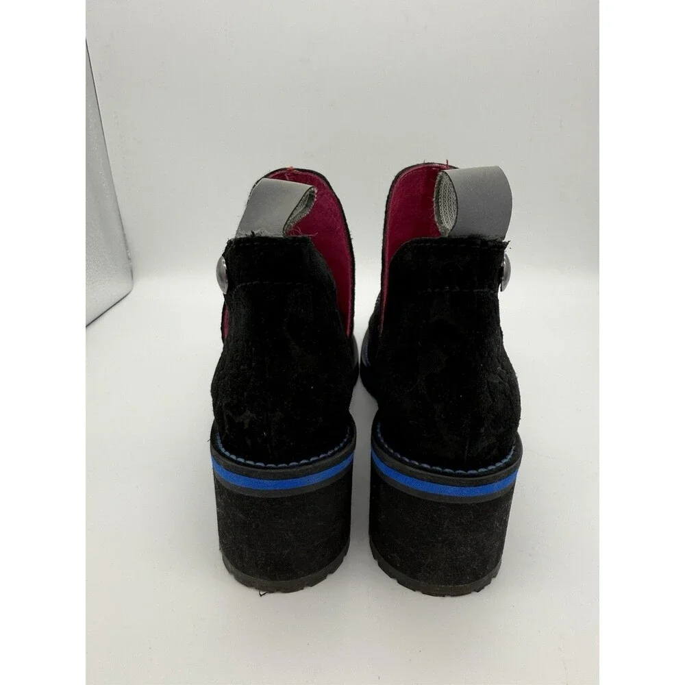 Chanii B Zippette Ankle Boots Womens 36 (5.5 US) Sparkle Floral Suede Whimsigoth